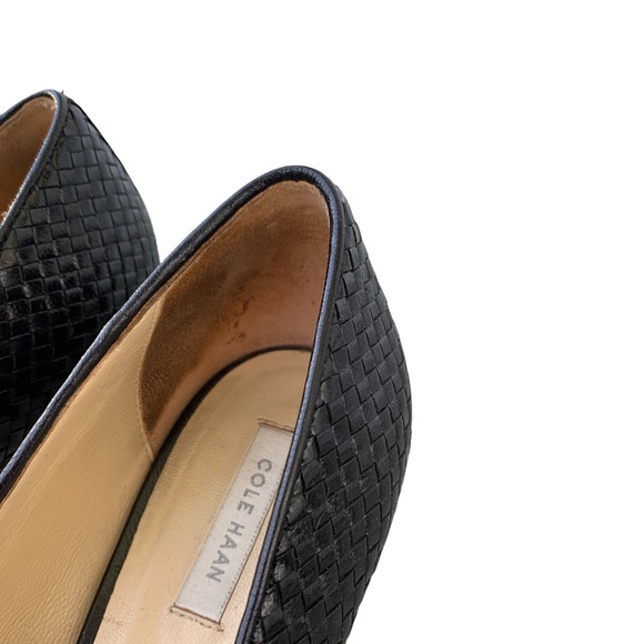 Cole Haan Collection Woven Leather Pumps Shoes Classic Style Size 9 Black - Picture 6 of 9